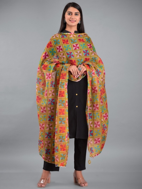 

Apratim Beige & Red Printed Dupatta