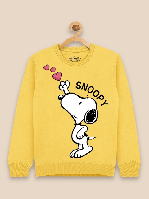 

Kids Ville Girls Yellow Snoopy Printed Sweatshirt
