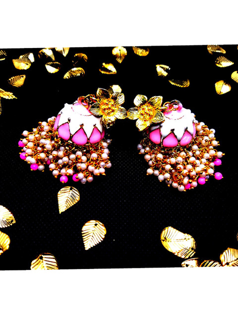 

Kshitij Jewels White Circular Drop Earrings