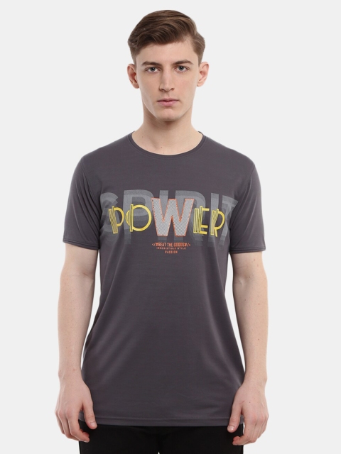 

V-Mart Men Grey Typography Printed T-shirt
