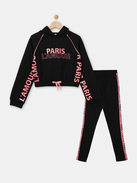 

R&B Girls Black Printed Sweatshirt