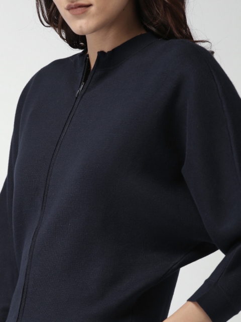 

Mast & Harbour Women Navy Blue Solid Cardigan Sweater