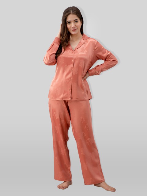 

PRETTY LOVING THING Women Orange Solid Night suit