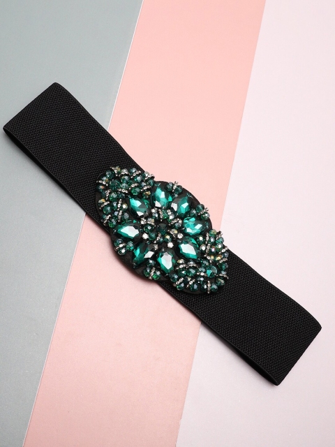 

HAUTE SAUCE by Campus Sutra Women Black Textured PU Belt