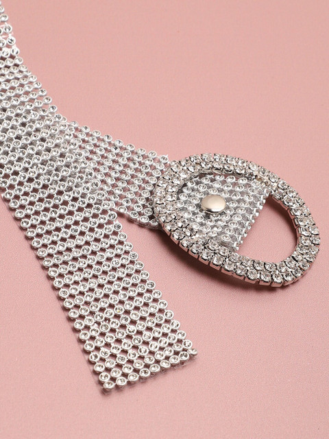 

HAUTE SAUCE by Campus Sutra Women Silver-Toned Embellished Belt