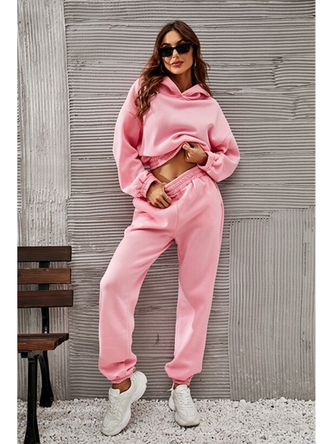 

BoStreet Women Pink T-shirt with Joggers Co-Ords Set