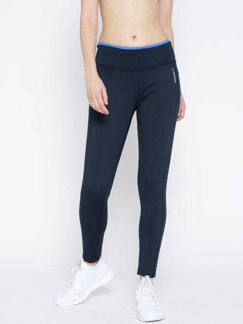 

Reebok Navy WOR PP Training Tights, Navy blue