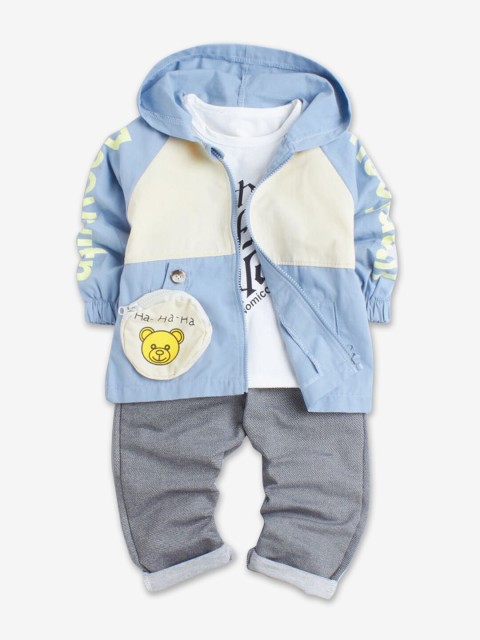 

Hopscotch Boys Blue & White Printed T-shirt with Trousers