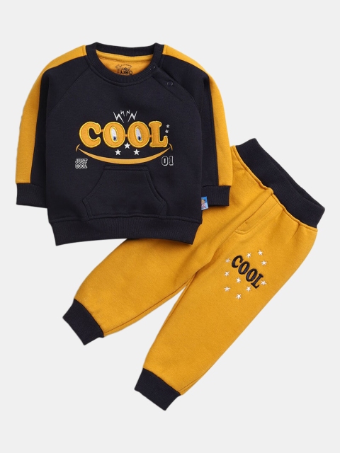 

Hopscotch Boys Black & Yellow Printed Pure Cotton Top with Pyjamas