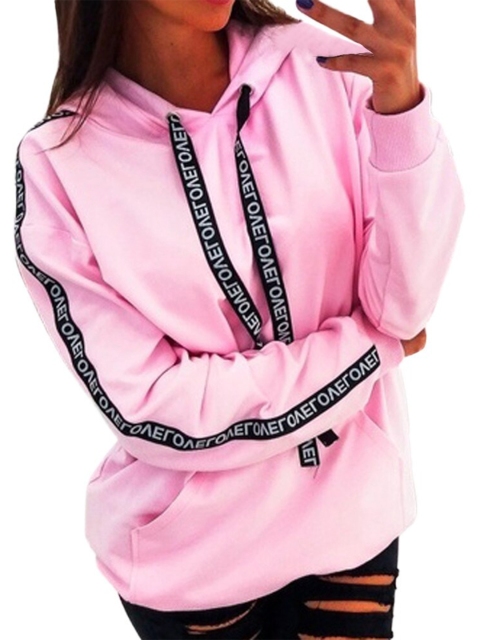 

BoStreet Women Pink Hooded Sweatshirt