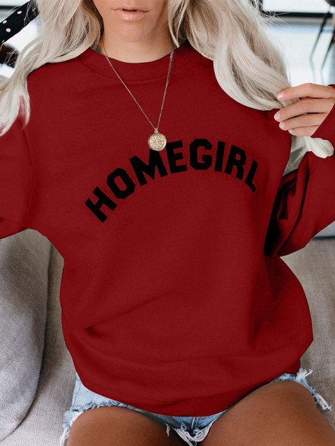 

BoStreet Women Red Printed Sweatshirt