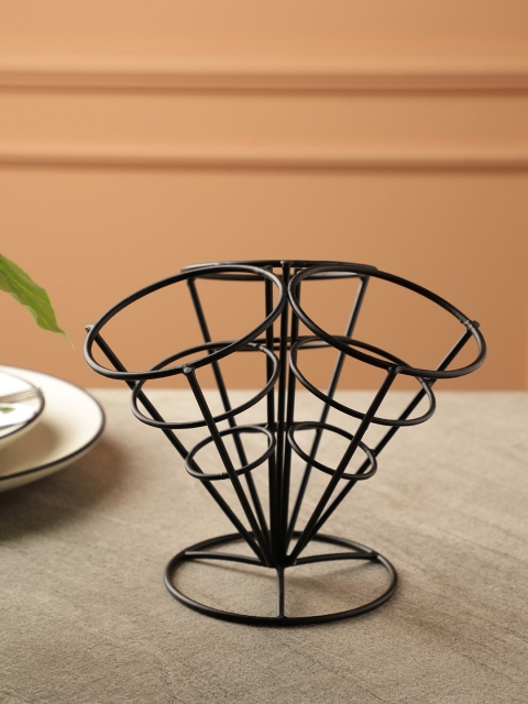 

The Decor Mart Black Solid Metal Appetizer Basket