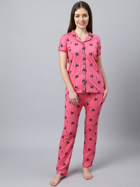 

Bailey sells Women Pink & Black Printed Pure Cotton Night suit