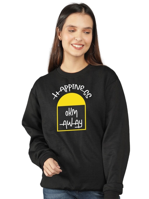 

Mad Over Print Women Black Printed Sweatshirt