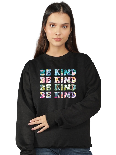 

Mad Over Print Women Black Sweatshirt