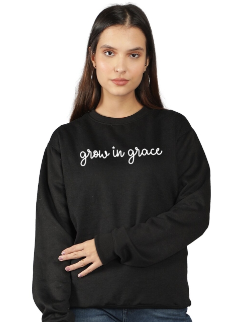 

Mad Over Print Women Black Sweatshirt