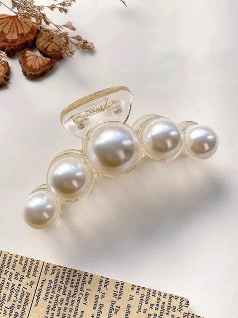 

ANNA CREATIONS Women White Set of 2 Alligator Hair Clip