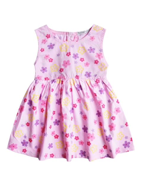

milou Girls Pink Floral Cotton Dress