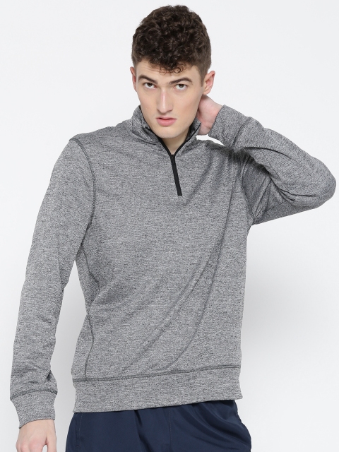 

Reebok Men Grey Melange WOR ELITAGE 1/4 ZIP Sweatshirt