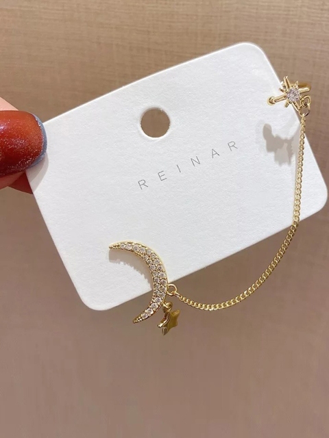 

Vembley Gold-Toned Contemporary Ear Cuff Earrings