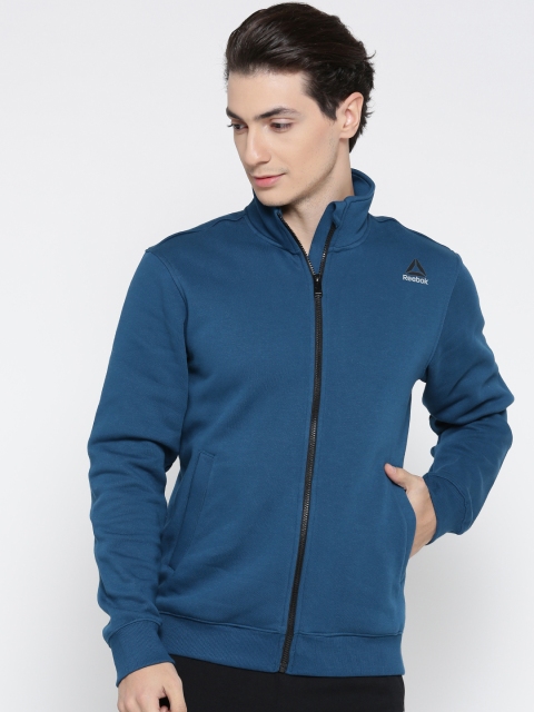 

Reebok Men Teal Blue Athletic Solid Training Sweatshirt