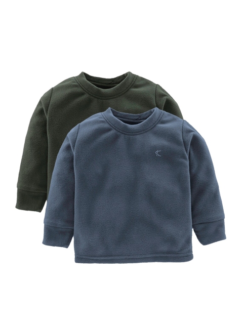 

Kanvin Boys Pack Of 2 Olive Green & Blue Sweatshirt