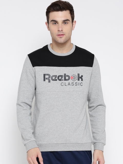 

Reebok Classic Men Grey Melange ICONIC Printed Sweatshirt