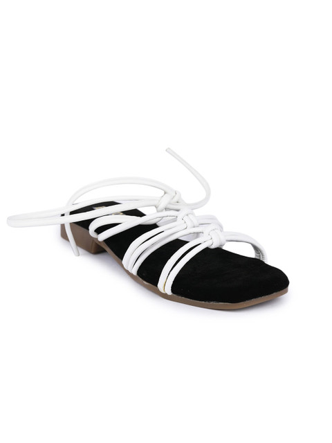 

ESTATOS Women White Open Toe Flats
