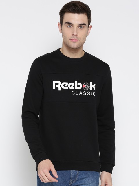 

Reebok Classic Men Black ICONIC Printed Sweatshirt