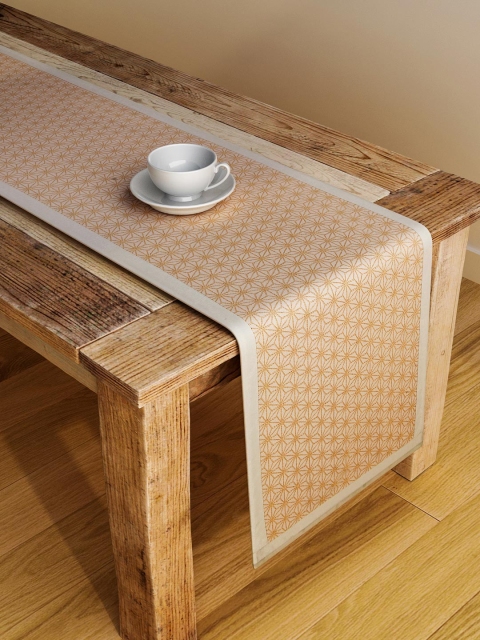 

S9home by Seasons Beige Patterned 72" x 12" Polyester Table Runner