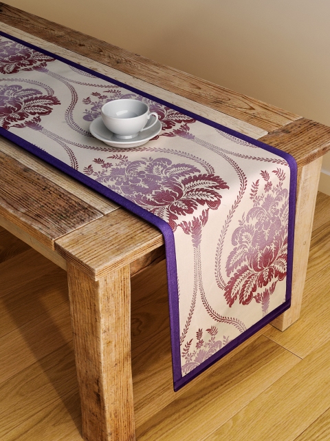 

S9home by Seasons Purple Patterned 72" x 12" Polyester Table Runner