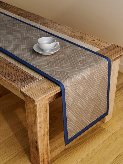 

S9home by Seasons Brown Patterned 72" x 12" Polyester Table Runner