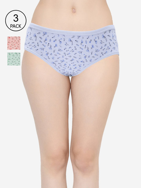 

GROVERSONS Paris Beauty Set Of 3 Assorted Hipster cotton Briefs PANTY-BO-3400