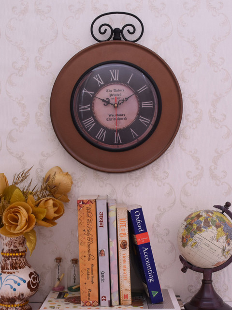 

Home Sparkle Black & Brown Dial Analogue 38 cm x 30 cm Wall Clock