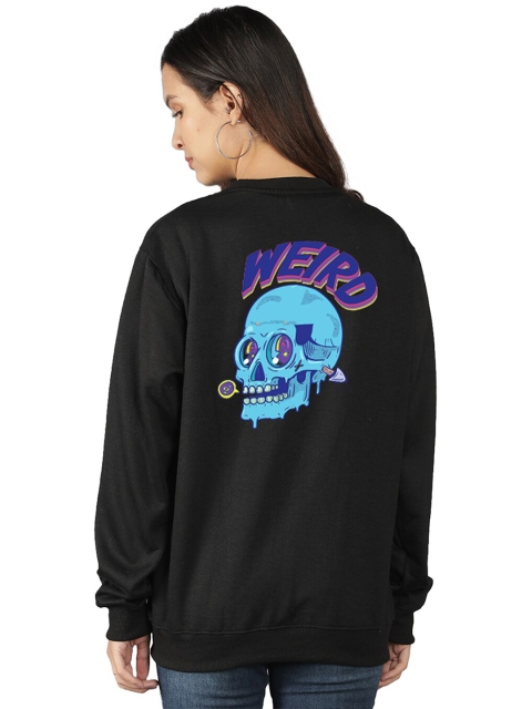 

Mad Over Print Women Black Printed Sweatshirt