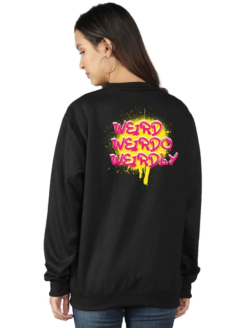 

Mad Over Print Women Black Weirdo Weirdly Printed Sweatshirt