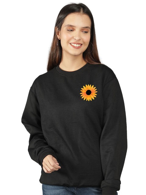 

Mad Over Print Women Black Sweatshirt