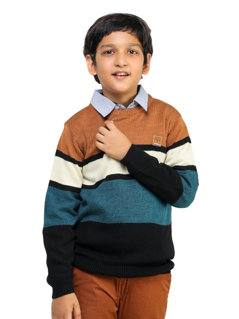 

toothless Boys Blue & White Striped Acrylic Pullover