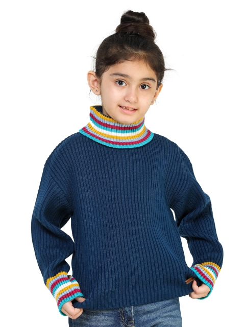 

toothless Girls Blue Striped Acrylic Pullover