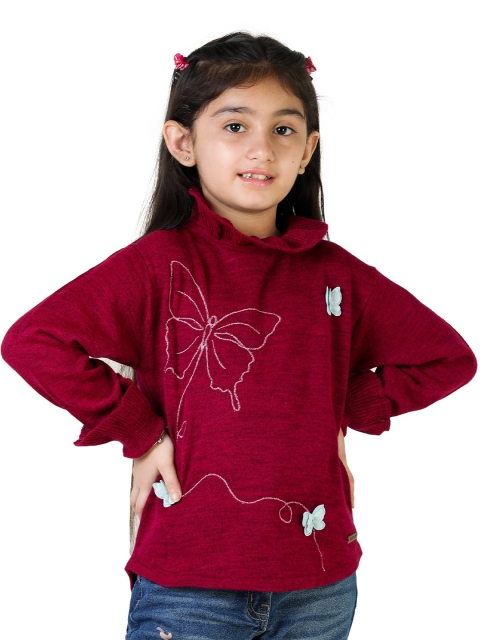 

toothless Girls Maroon Printed 5-6Y Pullover