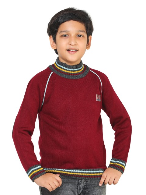 

toothless Boys Maroon & Grey Pullover