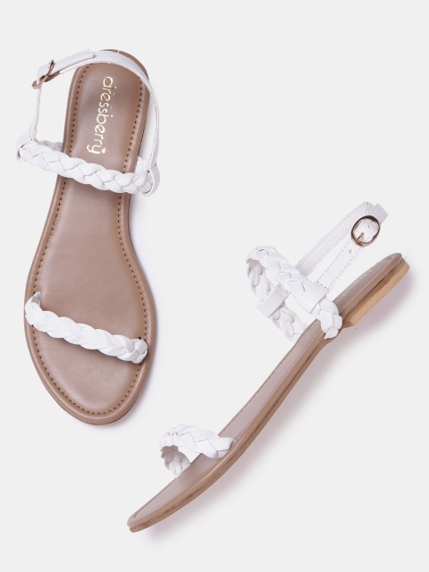 

DressBerry Women White Braided Flats