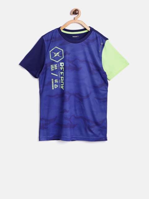 

Reebok Boys Blue BAS Graphic Print Round Neck Training T-shirt