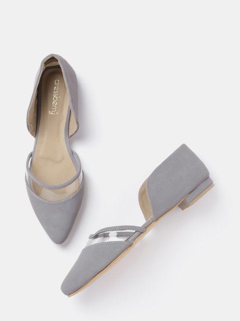 

DressBerry Women Grey Solid Flats