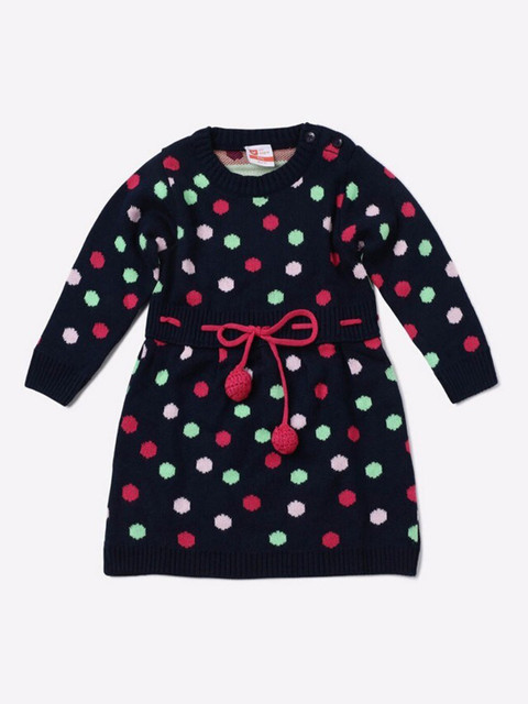 

612League Blue & Red Velvet Sweater Dress