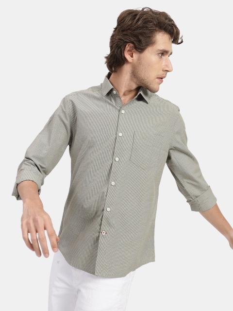 

VASTRADO Men Beige Checked Casual Shirt