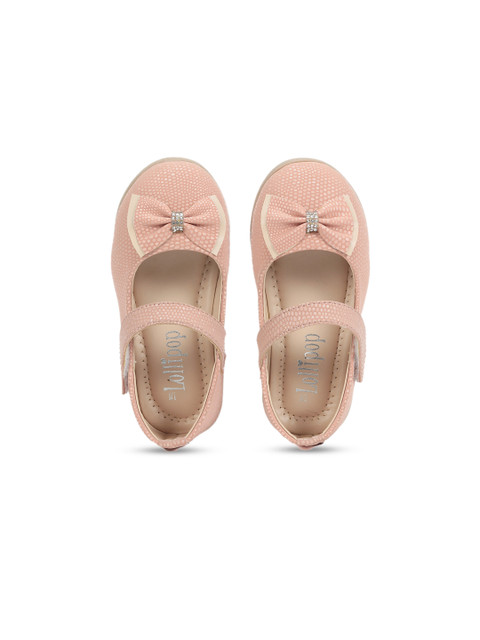 

Lil Lollipop Girls Peach-Coloured Ballerinas with Bows Flats