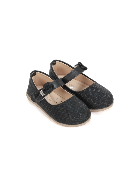 

Lil Lollipop Girls Black Textured Ballerinas with Bows Flats