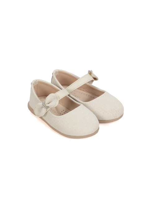 

Lil Lollipop Girls Cream-Coloured Printed Ballerinas Flats