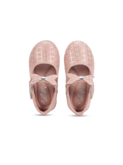 

Lil Lollipop Girls Peach-Coloured Printed Party Ballerinas with Bows Flats